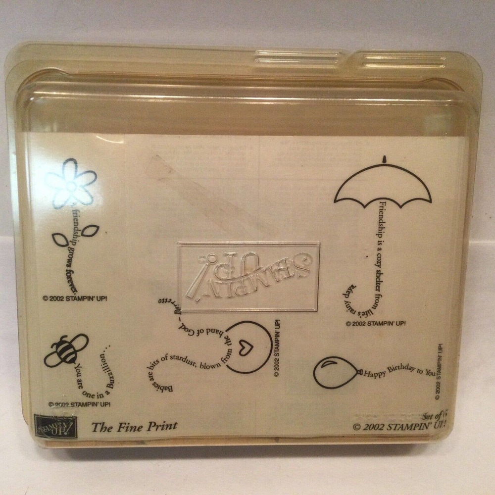 Stampin' Up The Fine Print Friendship Birthday Greeting In Plastic 2002